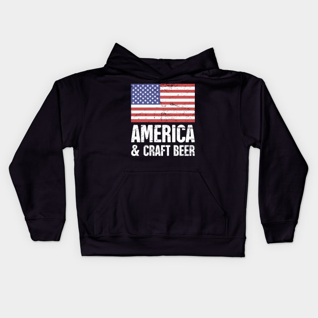 American Flag And Craft Beer Kids Hoodie by MeatMan